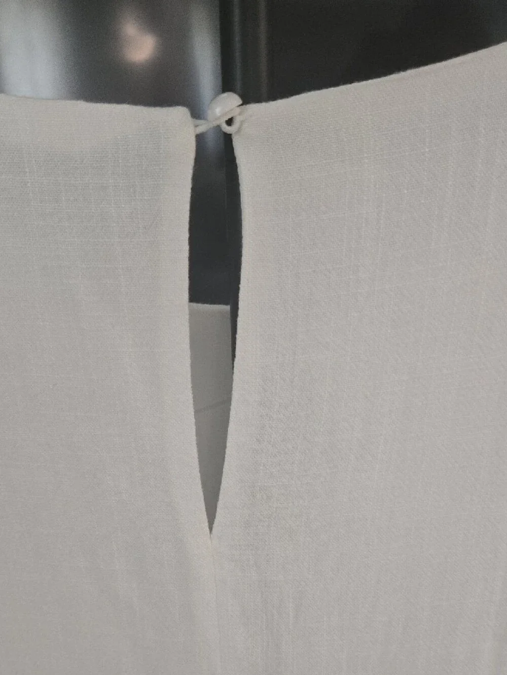 NWT White Midi Shift Dress Linen Blend - Picture 5 of 5